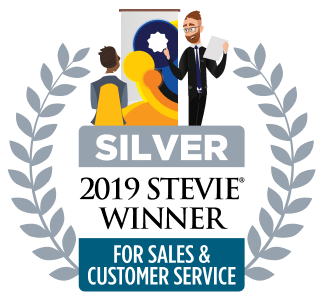 2019 Stevie award in Silver for Sales and customer service